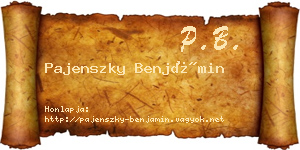 Pajenszky Benjámin névjegykártya